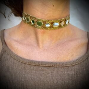 Choker Dorado de Hexágonos