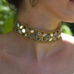 Choker Dorado de Pétalos con Espejos