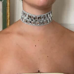 Choker Plateado Gotas con Espejos