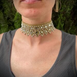 Choker Dorado Picos con Espejos