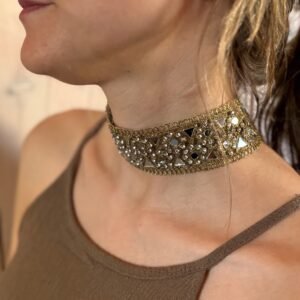 Choker Dorado Lluvia de Estrellas con Espejos