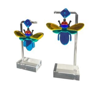 Pendientes Bicho Azul de Metacrilato Grandes