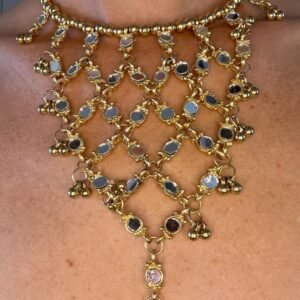 Collar de Cadena con Círculos de Espejos