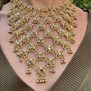 Collar de Cadena con Malla Faraona de Flor