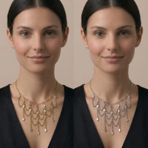 Collar de Olas Rombos con Espejos Únicos